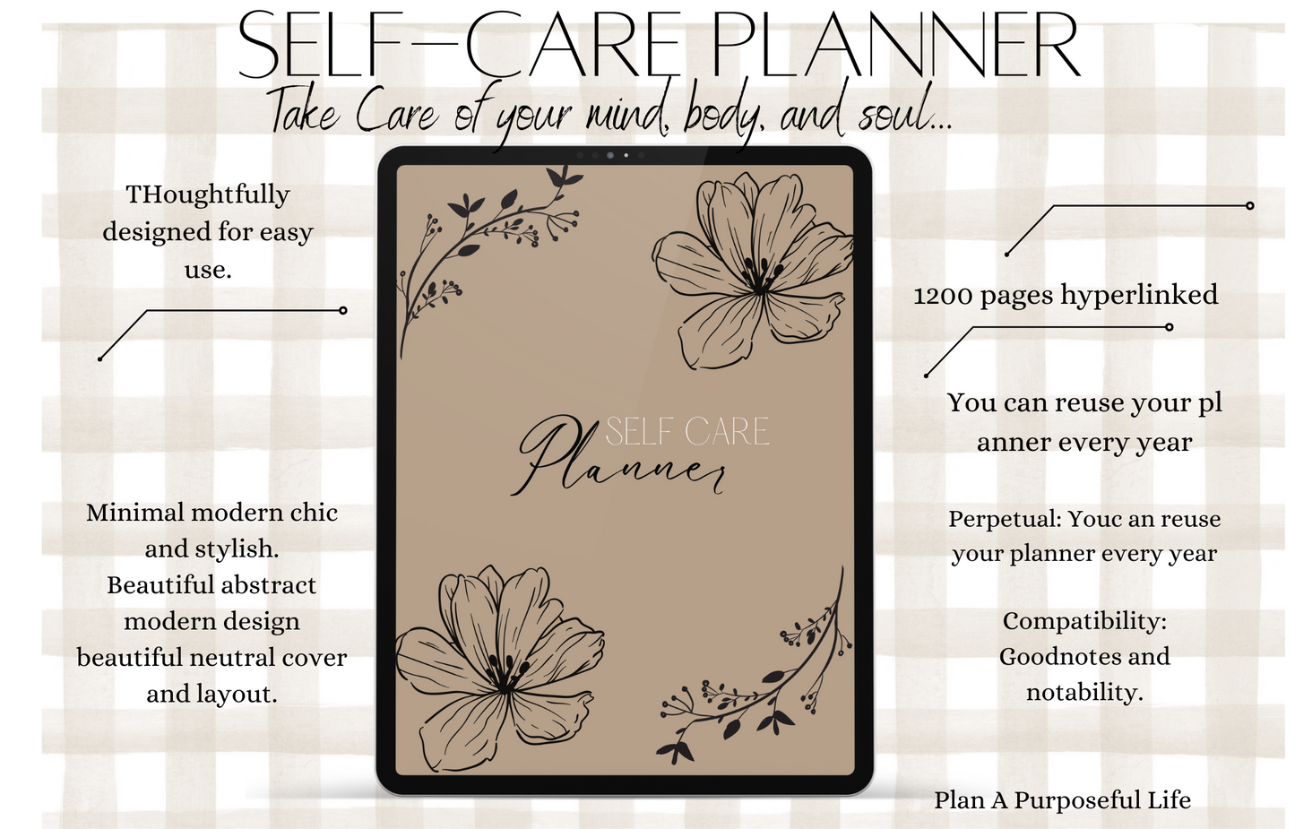 "Harmony Hub: Digital Self-Care Planner & Wellness Guide – Mindful Reflections, Habit Tracking, and Stress Reduction – Exclusive E-Planner for Achieving Inner Peace"