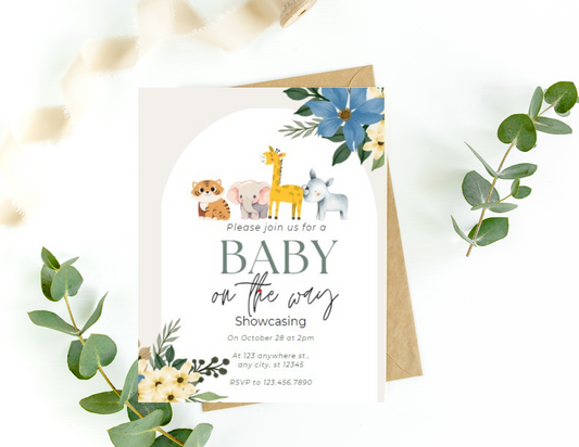 "Wild About Baby: Zoo-Themed Baby Shower Invites for Your Little One"