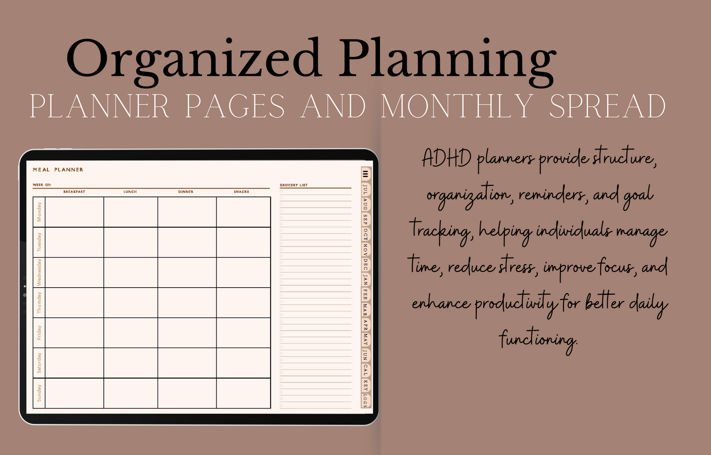 "Focused Mind Planner: Minimalist ADHD Organizer – Simplified Daily Scheduling for Improved Focus & Productivity – Ideal for Adults & Kids"